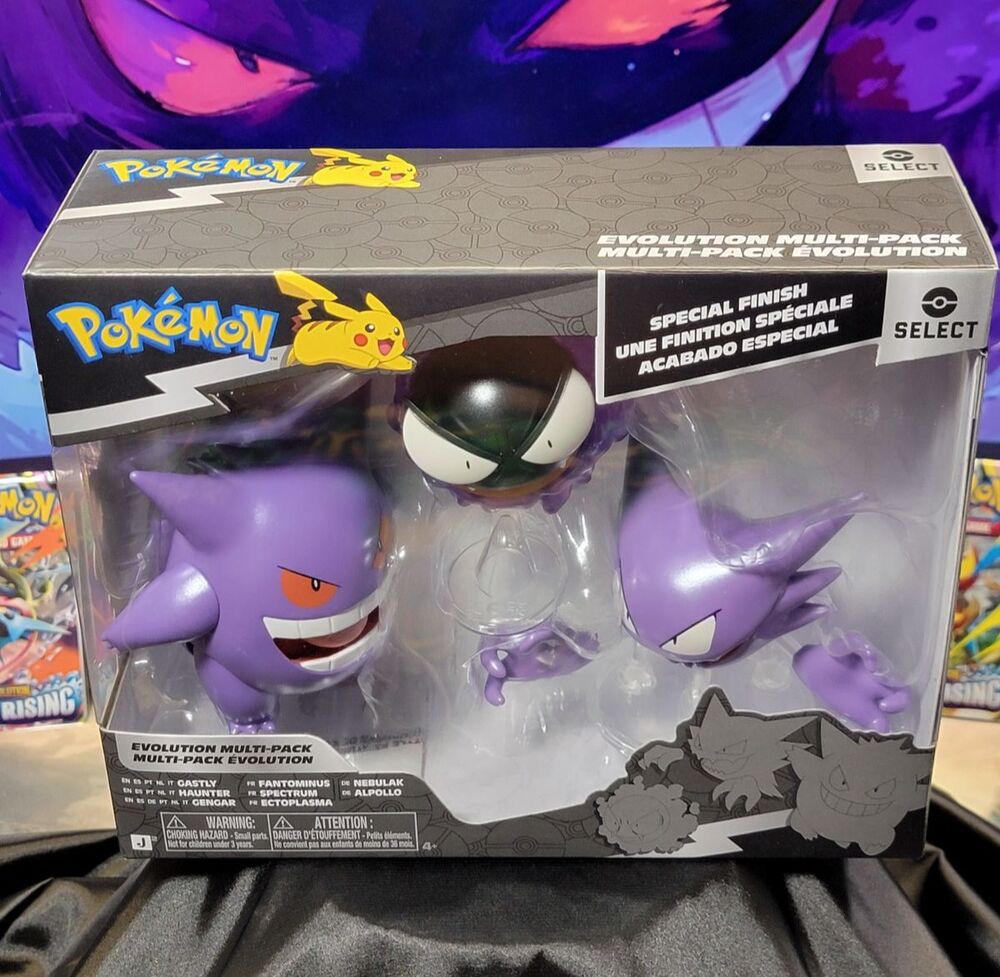 Gengar Gastly Haunter Evolution Figure Set Jazwares Pokemon Select Fast Shipping
